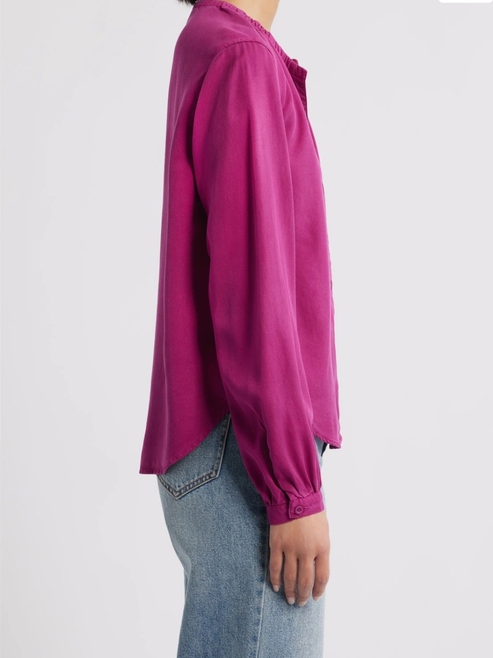 cloth & stone Magenta Gathered Button-Up ShirtCloth & Stone - Picture 3 of 13
